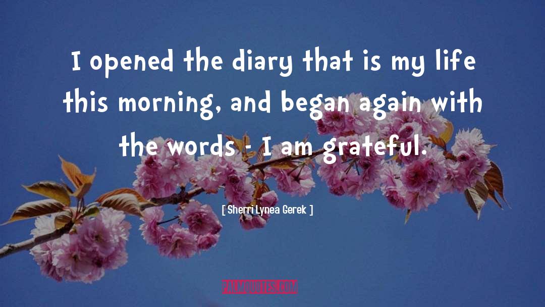 Sherri Lynea Gerek Quotes: I opened the diary that