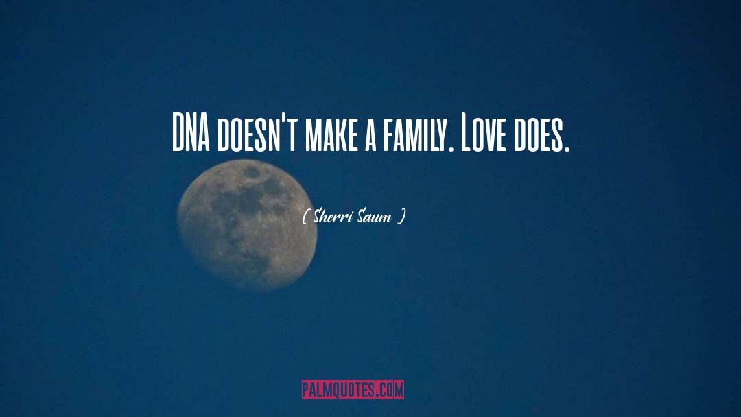 Sherri Saum Quotes: DNA doesn't make a family.