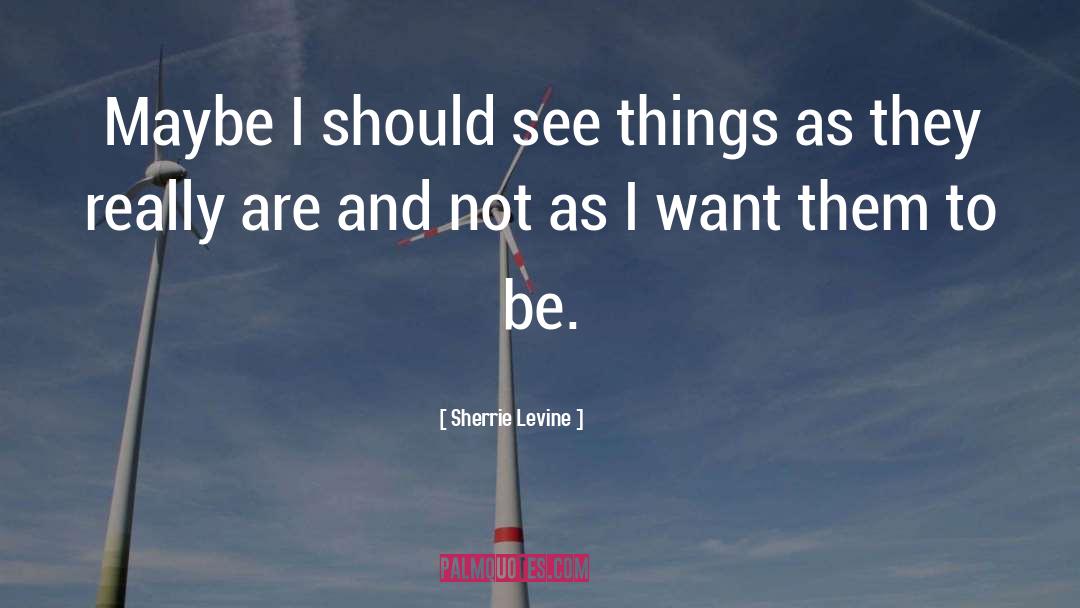 Sherrie Levine Quotes: Maybe I should see things