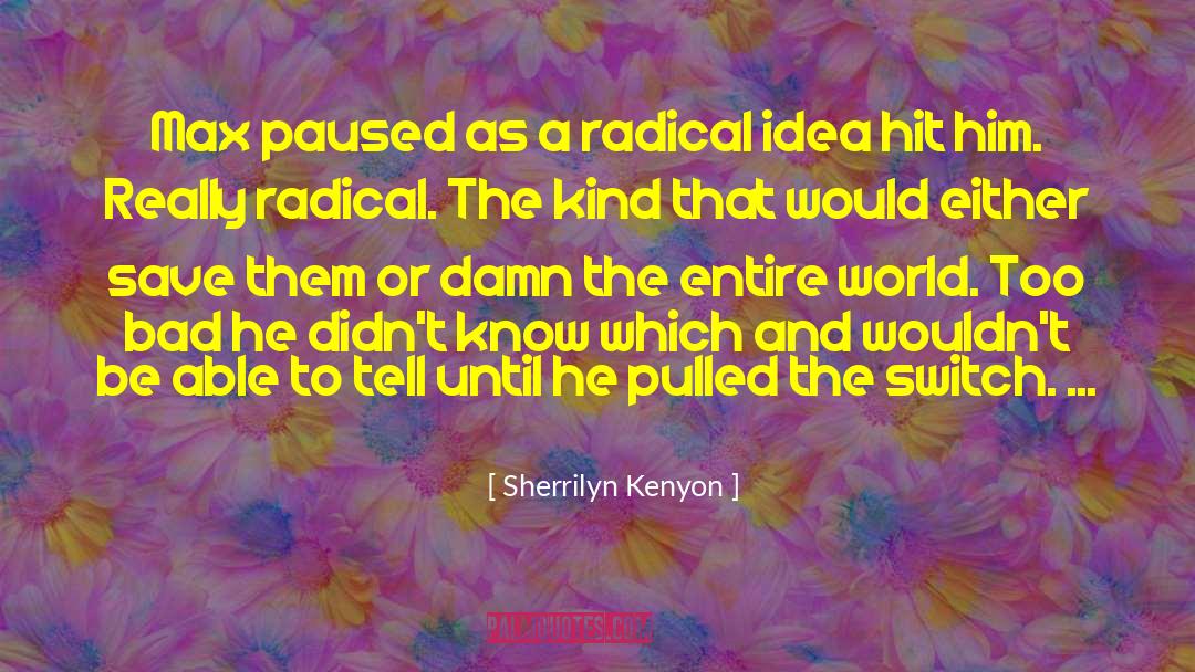 Sherrilyn Kenyon Quotes: Max paused as a radical