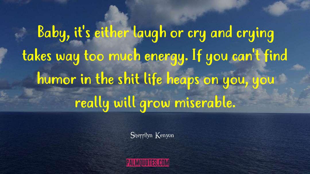 Sherrilyn Kenyon Quotes: Baby, it's either laugh or