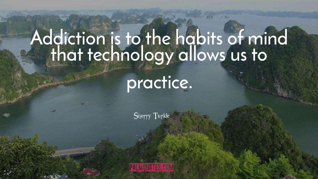 Sherry Turkle Quotes: Addiction is to the habits