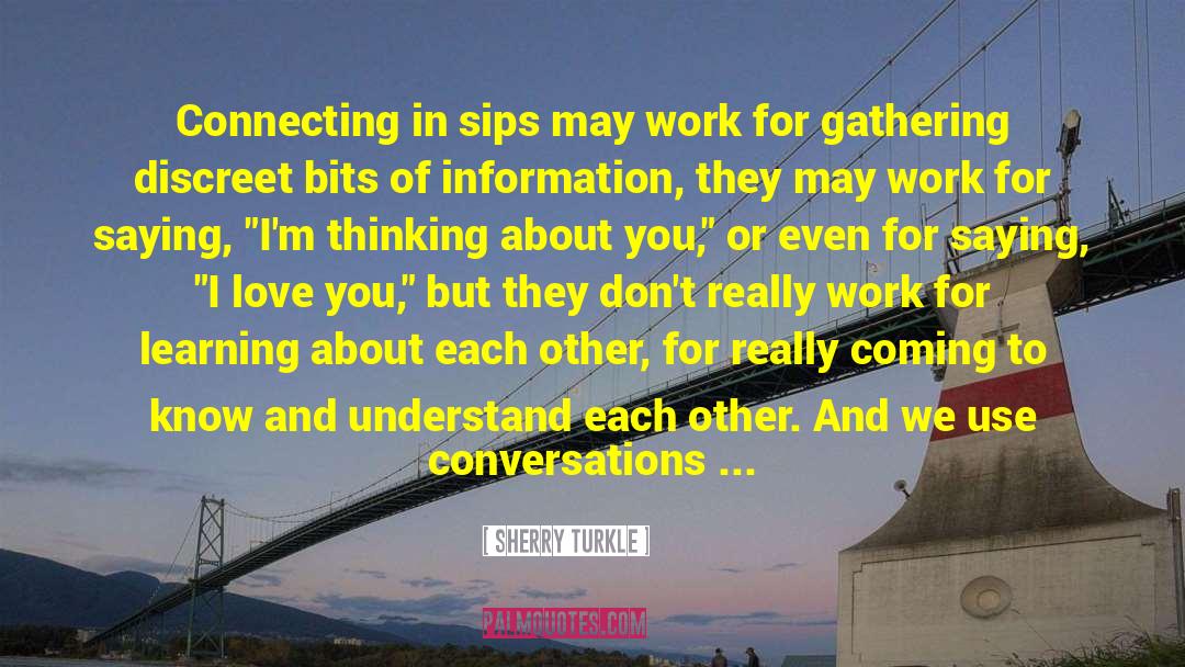 Sherry Turkle Quotes: Connecting in sips may work