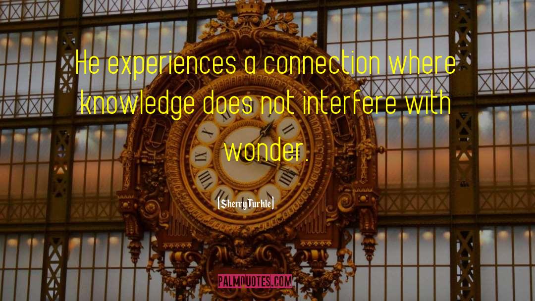 Sherry Turkle Quotes: He experiences a connection where