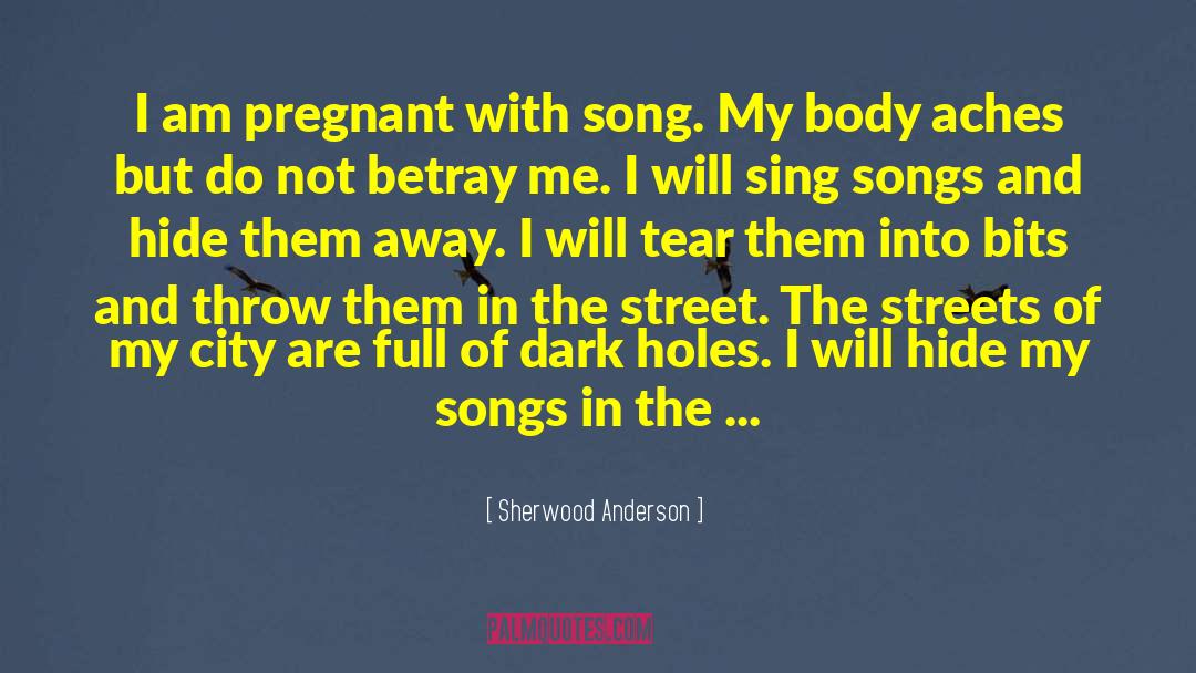 Sherwood Anderson Quotes: I am pregnant with song.