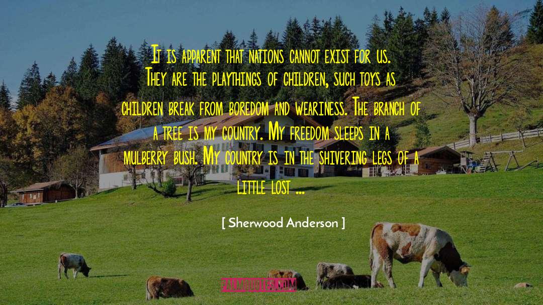 Sherwood Anderson Quotes: It is apparent that nations
