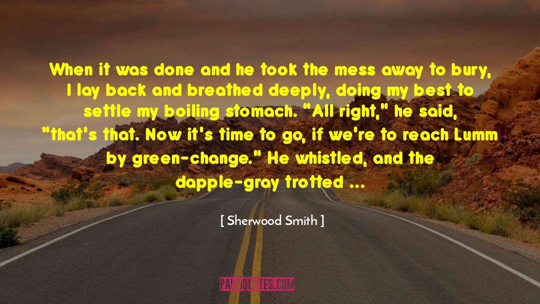 Sherwood Smith Quotes: When it was done and