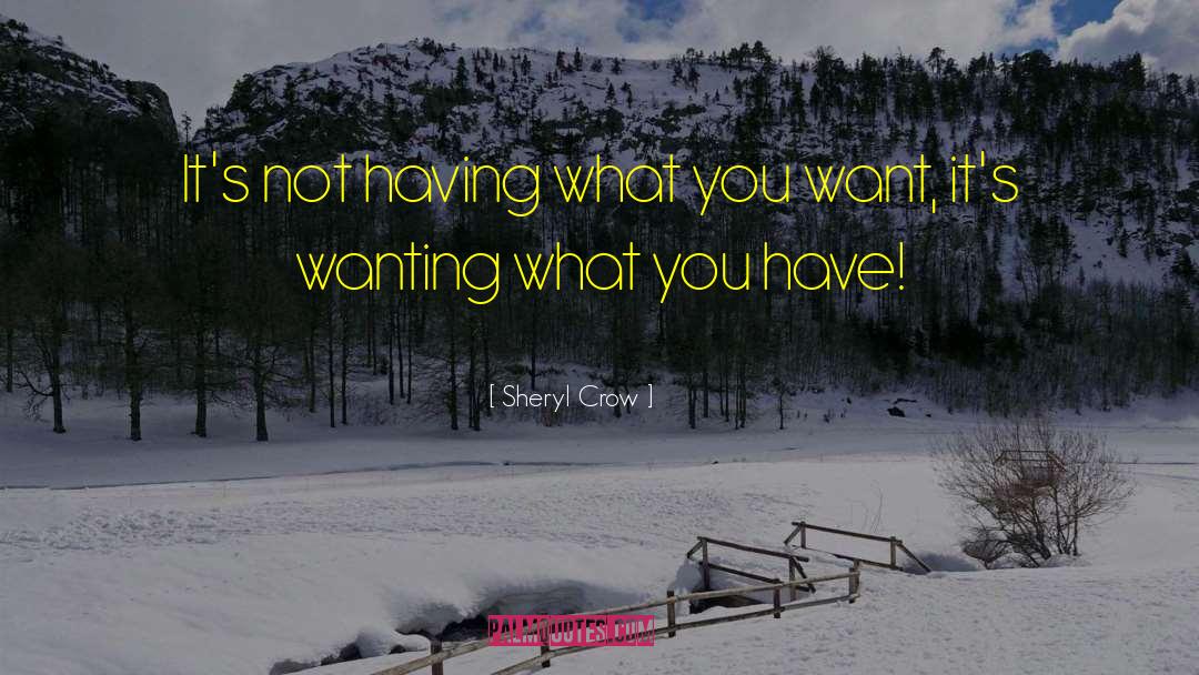 Sheryl Crow Quotes: It's not having what you