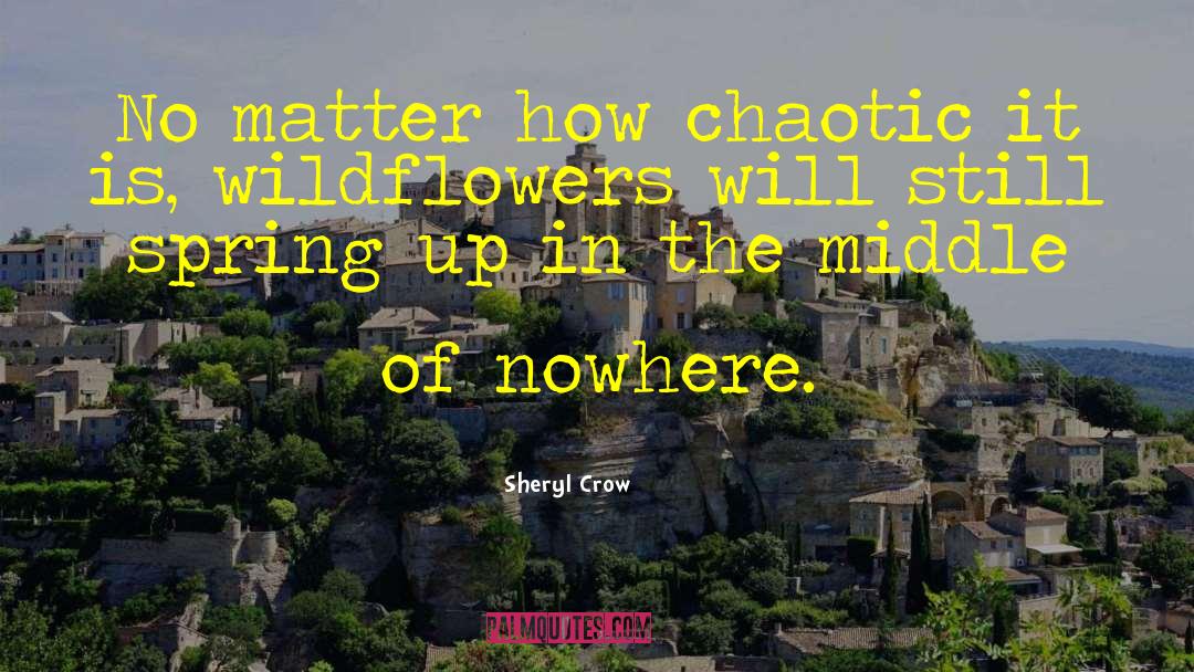 Sheryl Crow Quotes: No matter how chaotic it