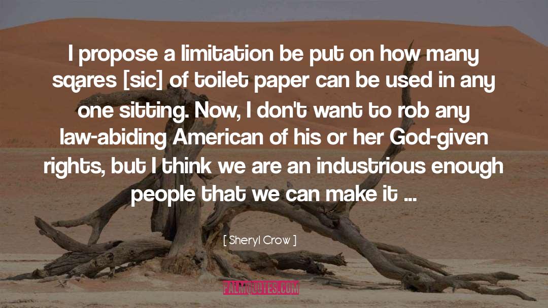 Sheryl Crow Quotes: I propose a limitation be