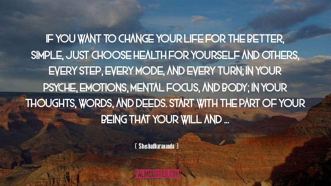 Sheshadharananda Quotes: If you want to change