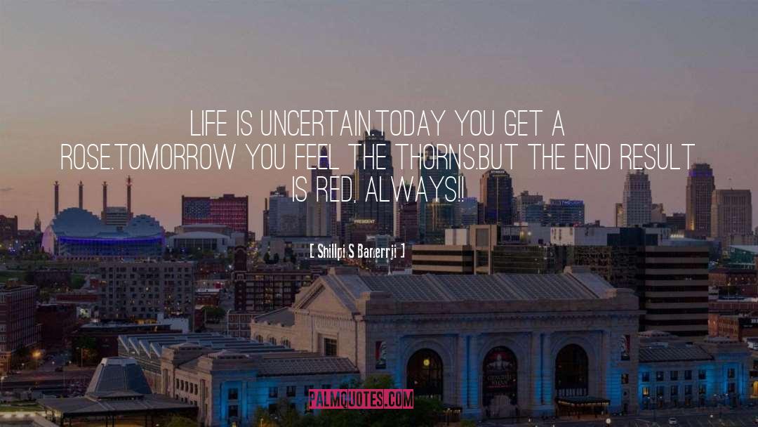 Shillpi S Banerrji Quotes: Life is uncertain.<br />Today you