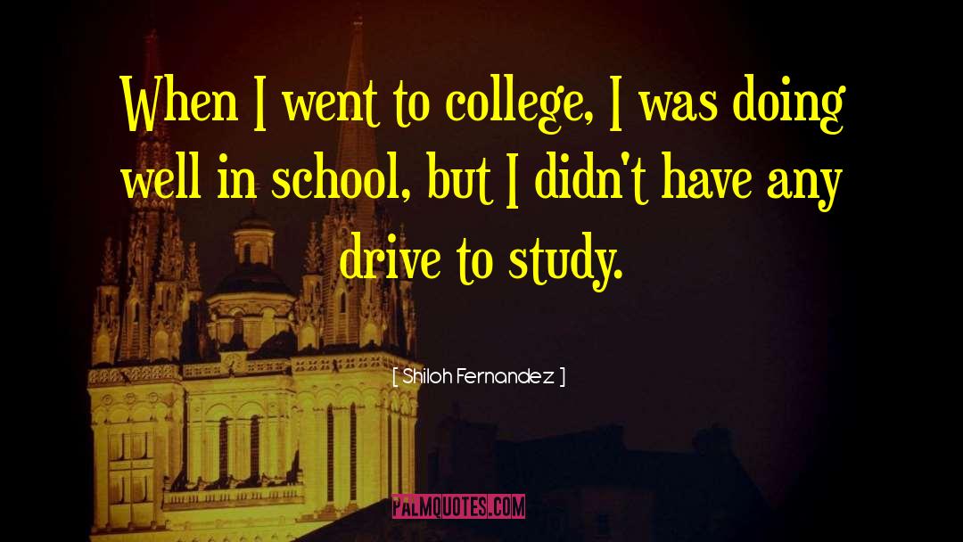 Shiloh Fernandez Quotes: When I went to college,
