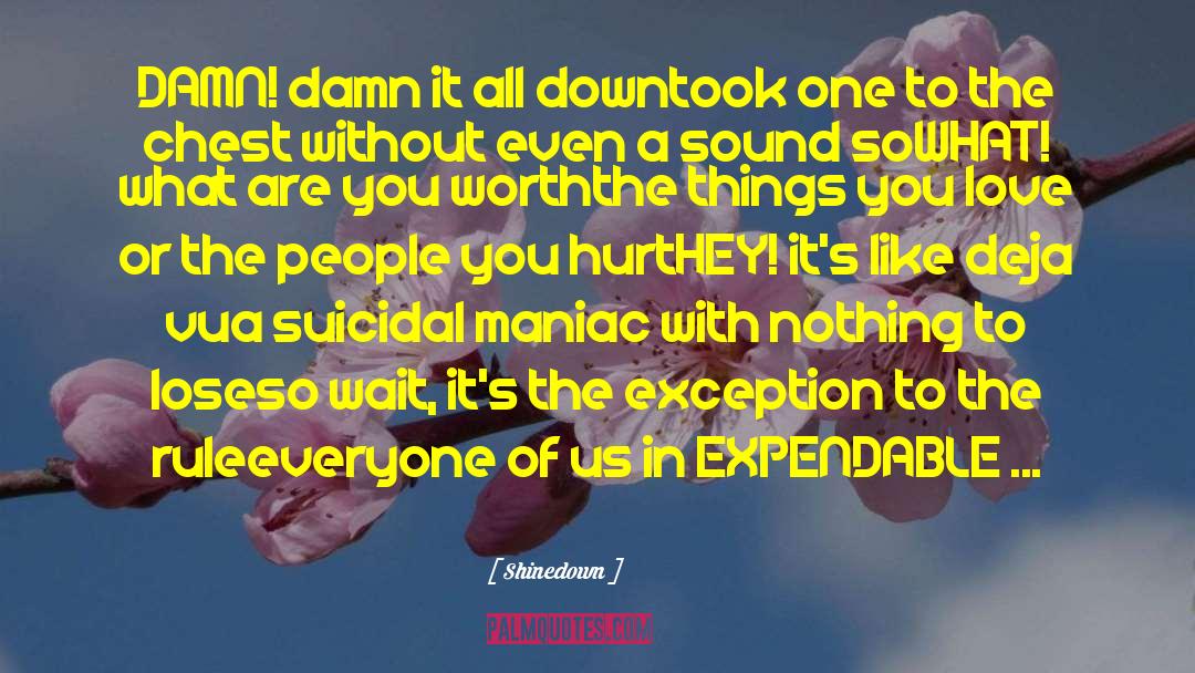 Shinedown Quotes: DAMN! damn it all down<br>took