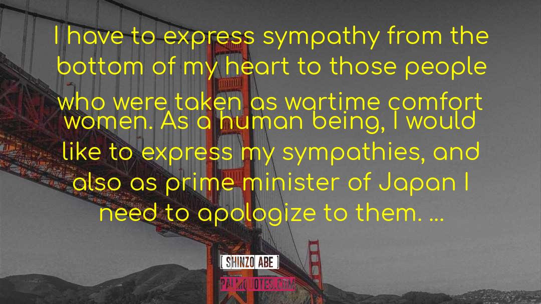 Shinzo Abe Quotes: I have to express sympathy