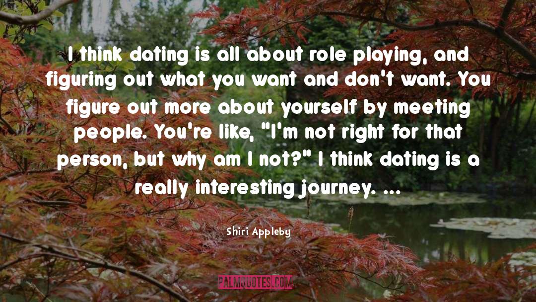 Shiri Appleby Quotes: I think dating is all