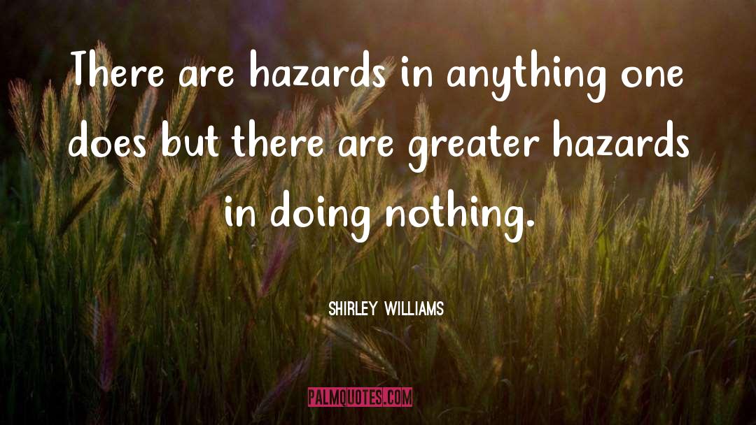 Shirley Williams Quotes: There are hazards in anything