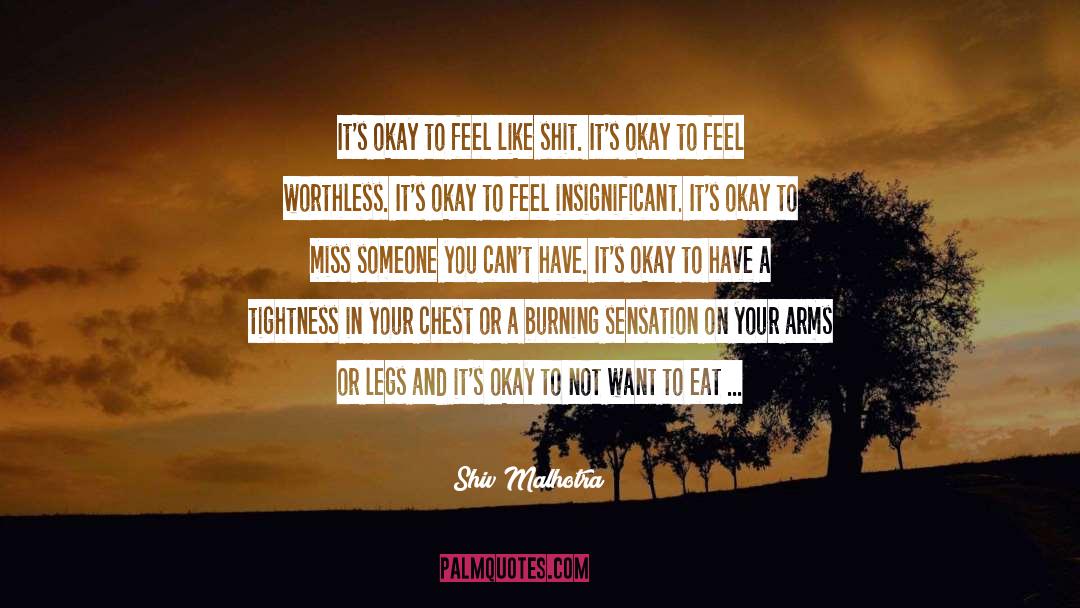 Shiv Malhotra Quotes: It's okay to feel like