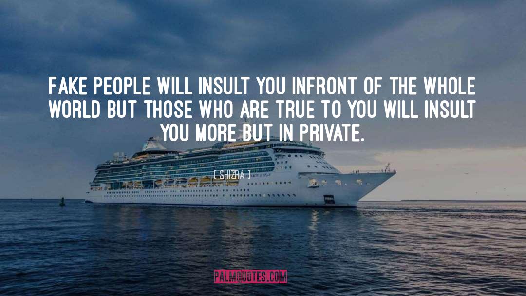 Shizra Quotes: Fake people will insult you