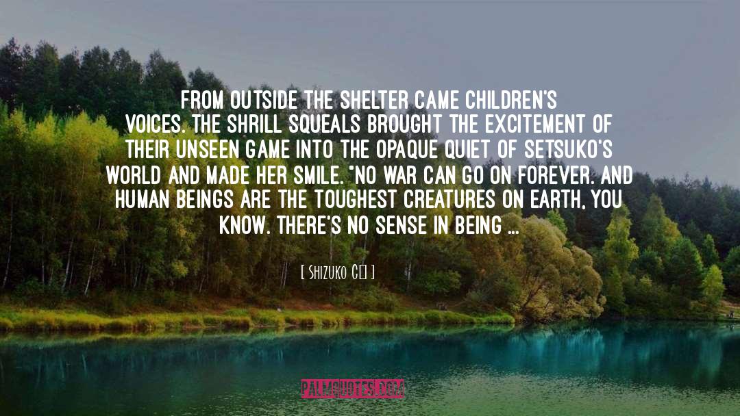 Shizuko Gō Quotes: From outside the shelter came