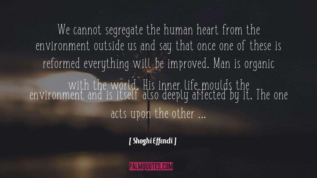 Shoghi Effendi Quotes: We cannot segregate the human
