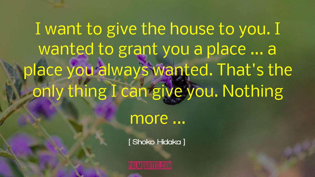 Shoko Hidaka Quotes: I want to give the