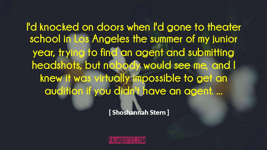 Shoshannah Stern Quotes: I'd knocked on doors when