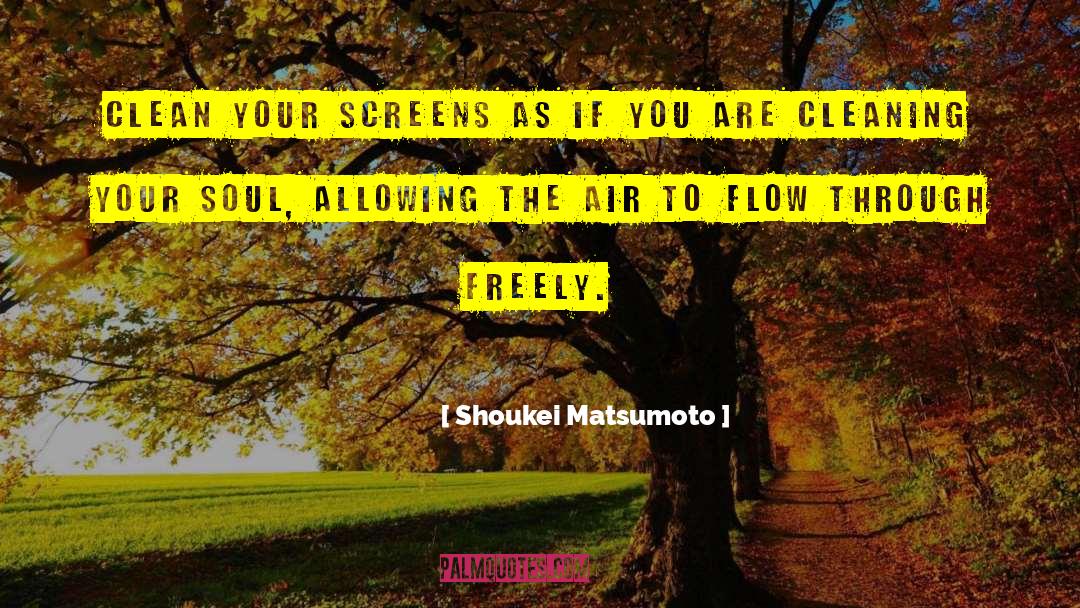 Shoukei Matsumoto Quotes: Clean your screens as if