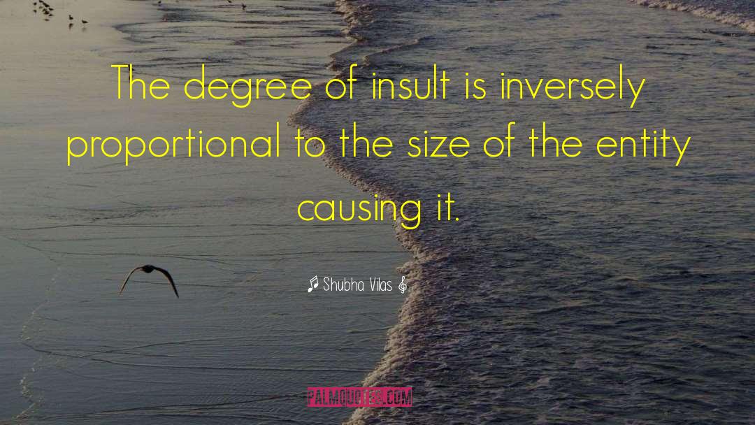 Shubha Vilas Quotes: The degree of insult is