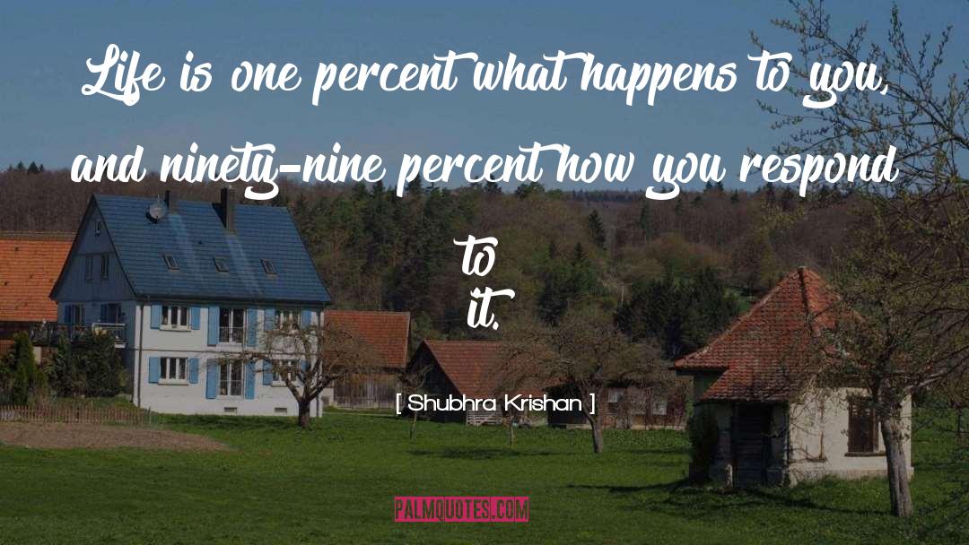 Shubhra Krishan Quotes: Life is one percent what