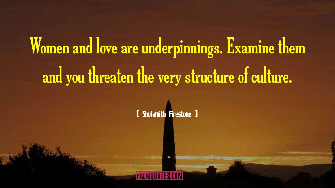 Shulamith Firestone Quotes: Women and love are underpinnings.