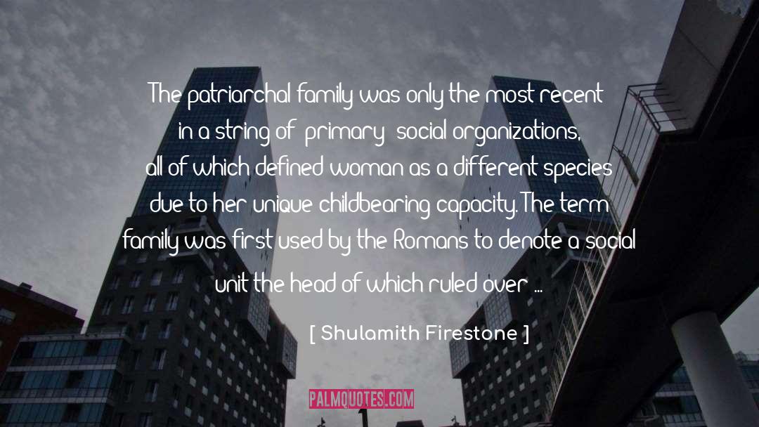 Shulamith Firestone Quotes: The patriarchal family was only