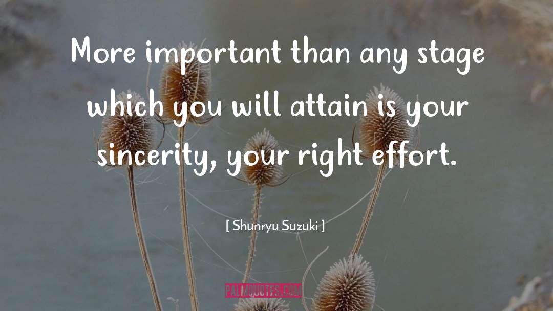 Shunryu Suzuki Quotes: More important than any stage