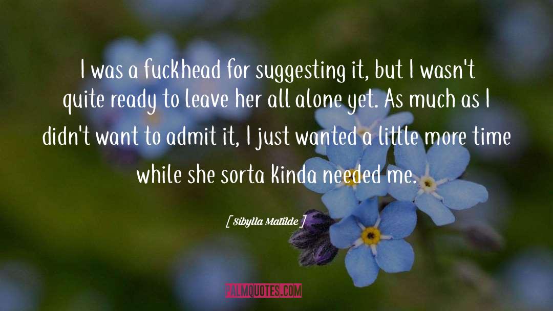 Sibylla Matilde Quotes: I was a fuckhead for