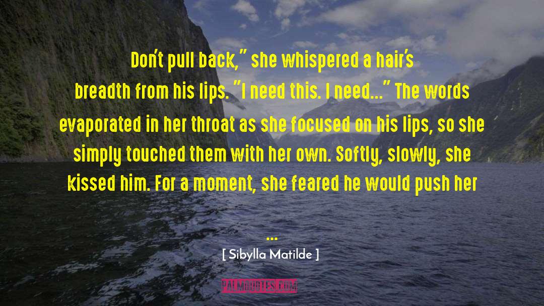 Sibylla Matilde Quotes: Don't pull back,