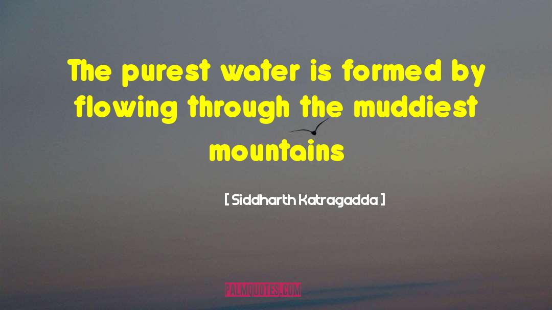Siddharth Katragadda Quotes: The purest water is formed
