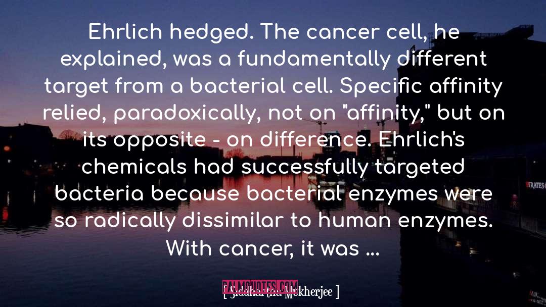 Siddhartha Mukherjee Quotes: Ehrlich hedged. The cancer cell,