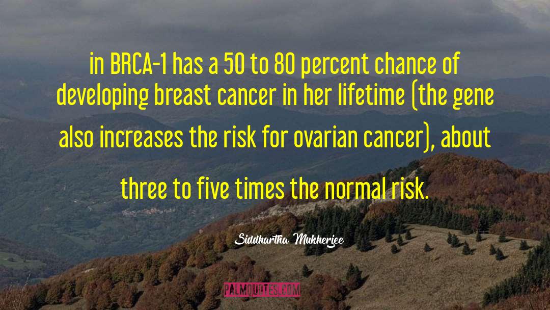 Siddhartha Mukherjee Quotes: in BRCA-1 has a 50