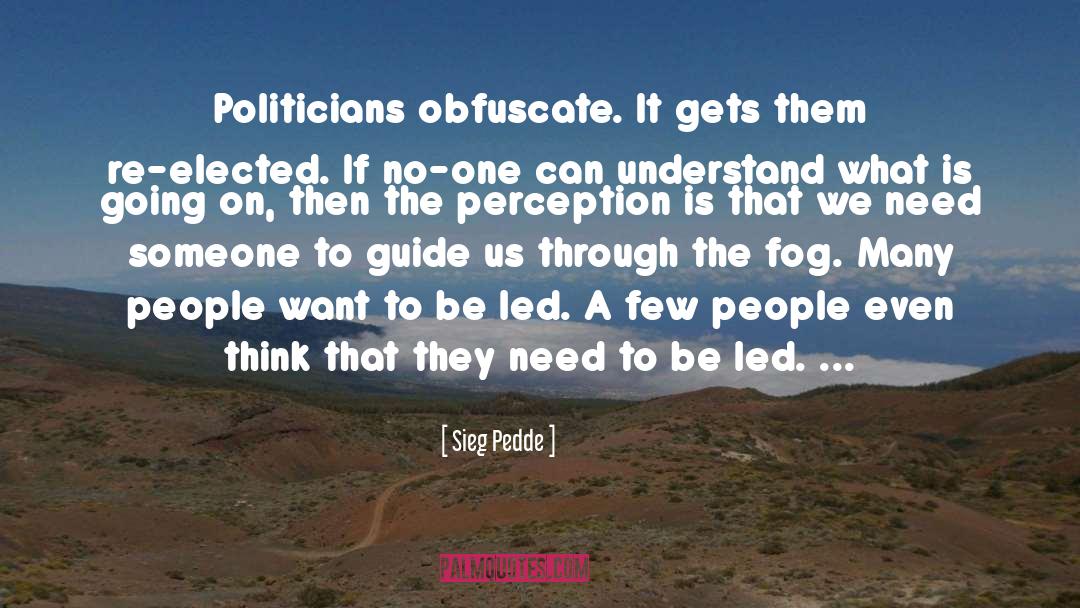 Sieg Pedde Quotes: Politicians obfuscate. It gets them