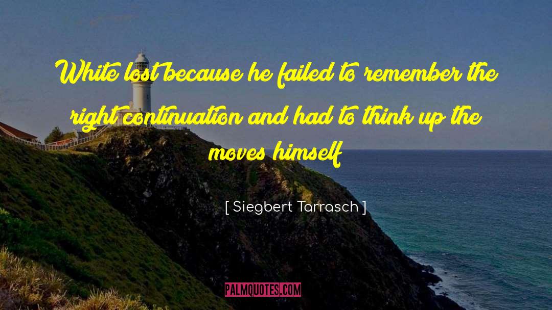 Siegbert Tarrasch Quotes: White lost because he failed