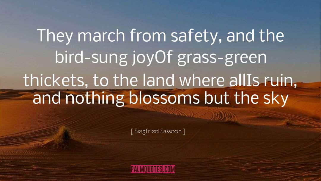 Siegfried Sassoon Quotes: They march from safety, and