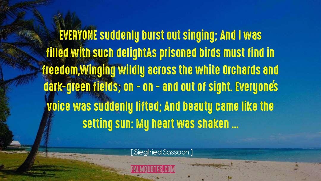 Siegfried Sassoon Quotes: EVERYONE suddenly burst out singing;