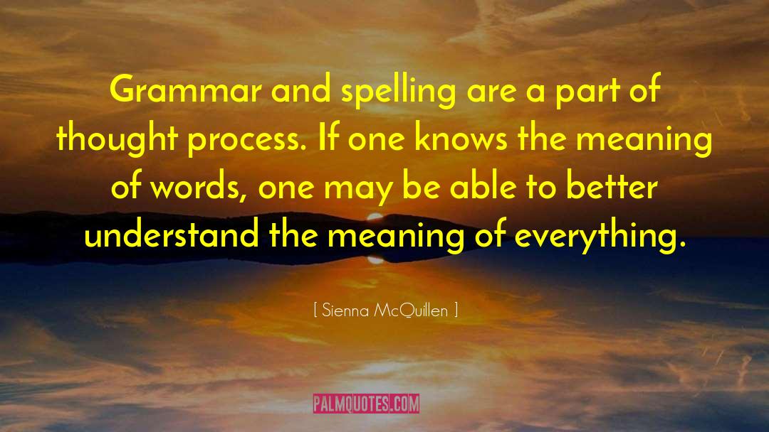 Sienna McQuillen Quotes: Grammar and spelling are a