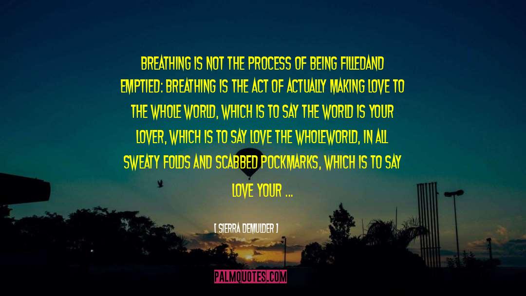 Sierra DeMulder Quotes: Breathing is not the process