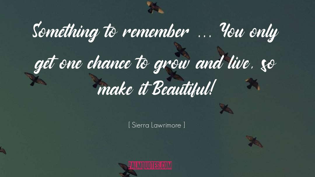 Sierra Lawrimore Quotes: Something to remember ... You
