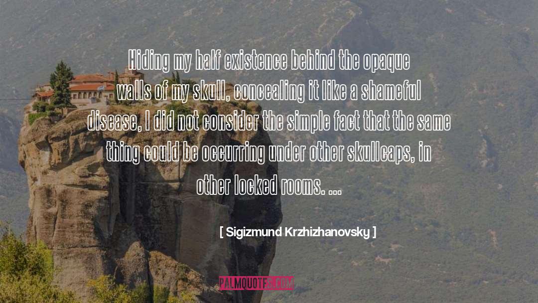 Sigizmund Krzhizhanovsky Quotes: Hiding my half existence behind