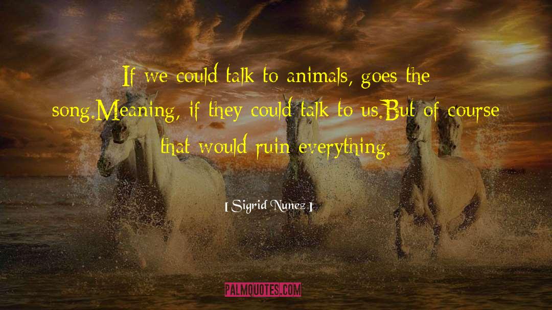 Sigrid Nunez Quotes: If we could talk to