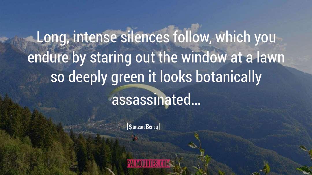 Simeon Berry Quotes: Long, intense silences follow, which