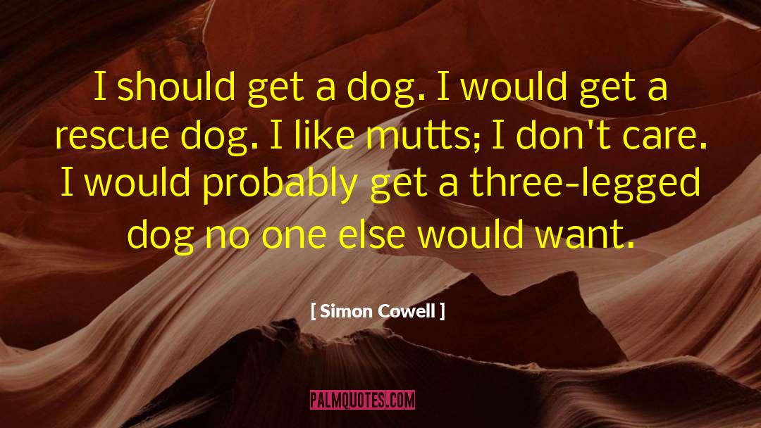 Simon Cowell Quotes: I should get a dog.