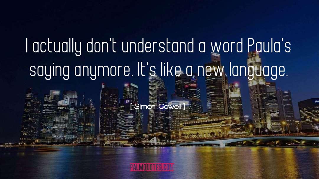 Simon Cowell Quotes: I actually don't understand a